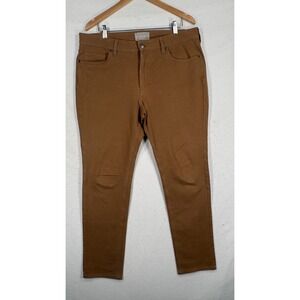 Everlane Mens Performance 5-Pocket Slim Fit Pants Brown Ochre 35x32 Cotton